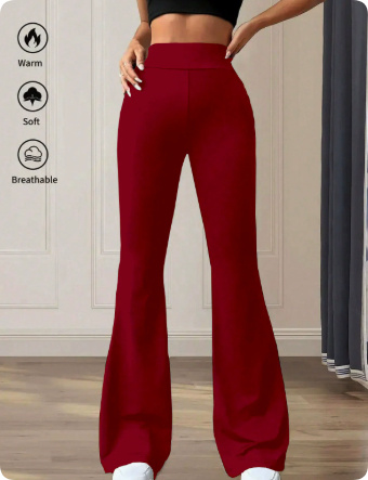 Pantalon de yoga taille haute à jambes larges – Image 4