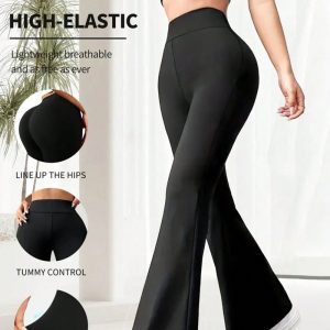 Pantalon de yoga taille haute à jambes larges