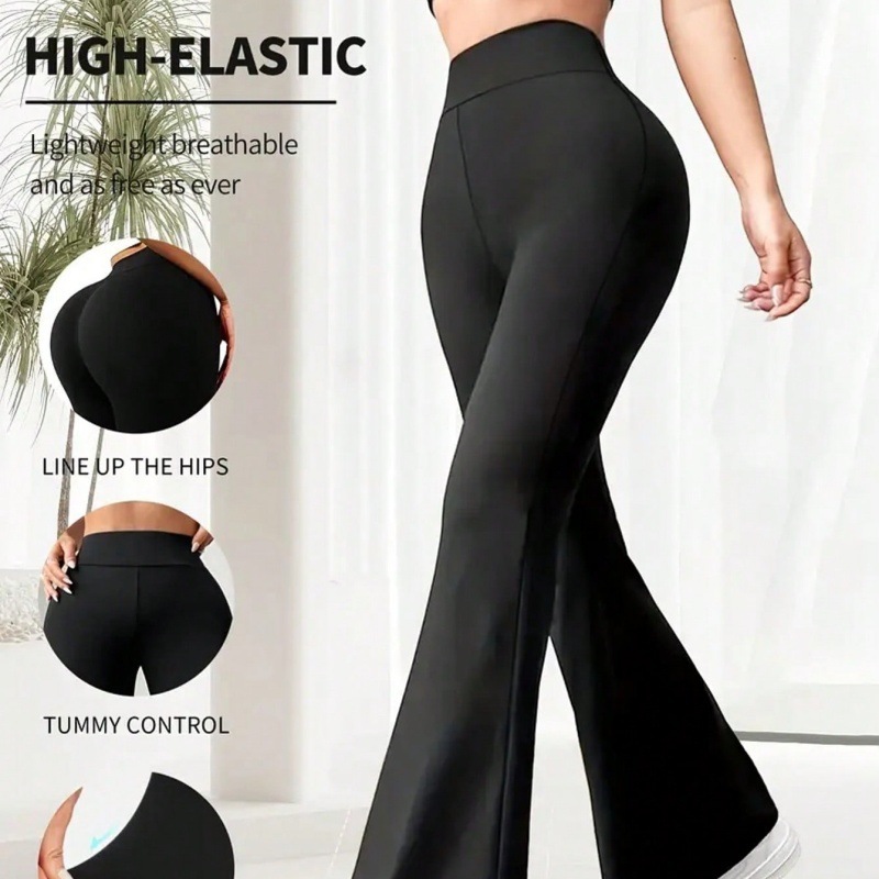 Pantalon de yoga taille haute à jambes larges